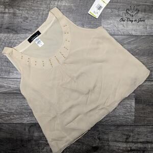 Jones New York Silk Sleeveless Sheer Top Size 14